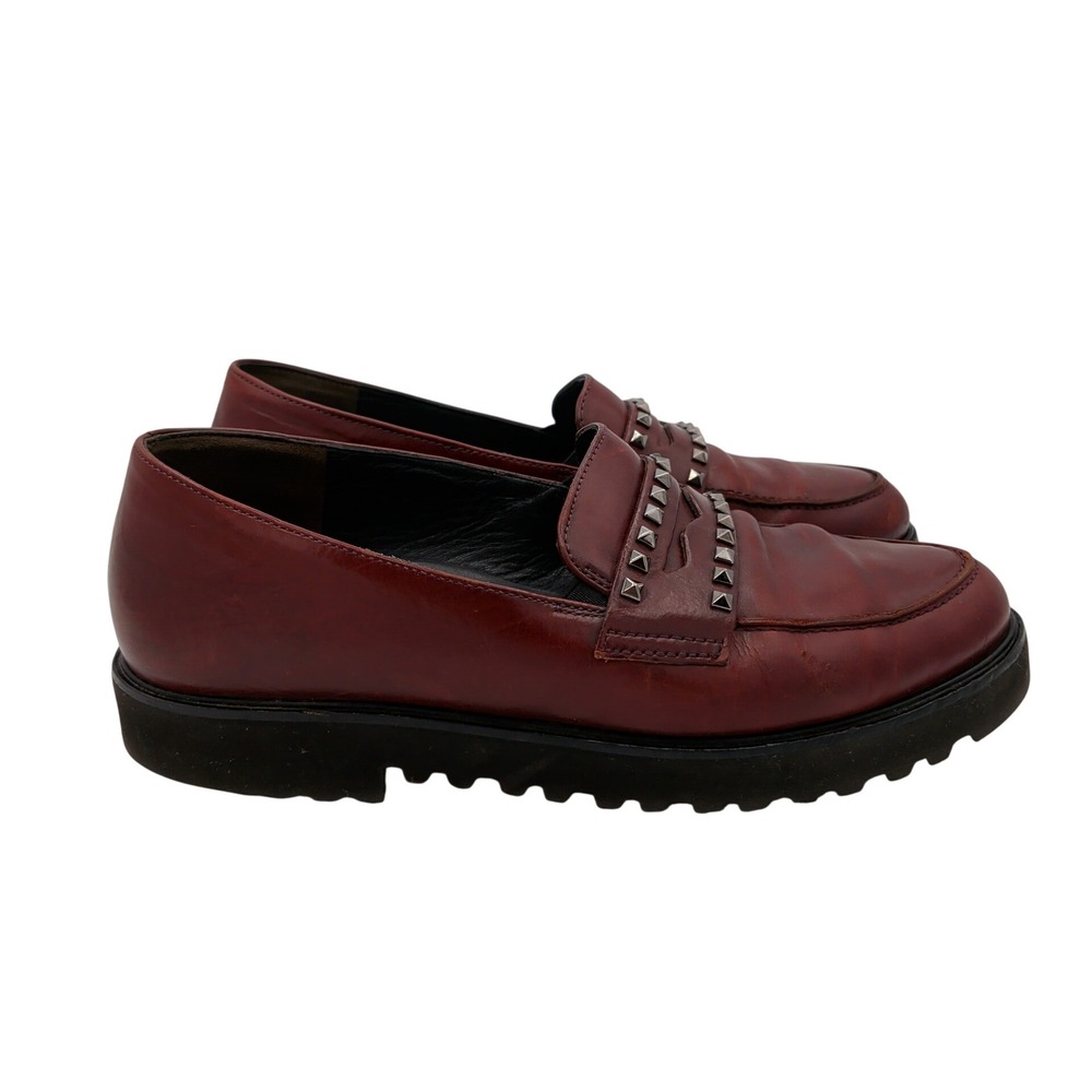 Paul Green Sofia Leather Studded Lug Sole Penny Loafers UK 4 US Women's 6.5